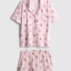 Pijamale scurte tip „boyfriend” cu imprimeu teddy Pijamale scurte tip „boyfriend” cu imprimeu teddy