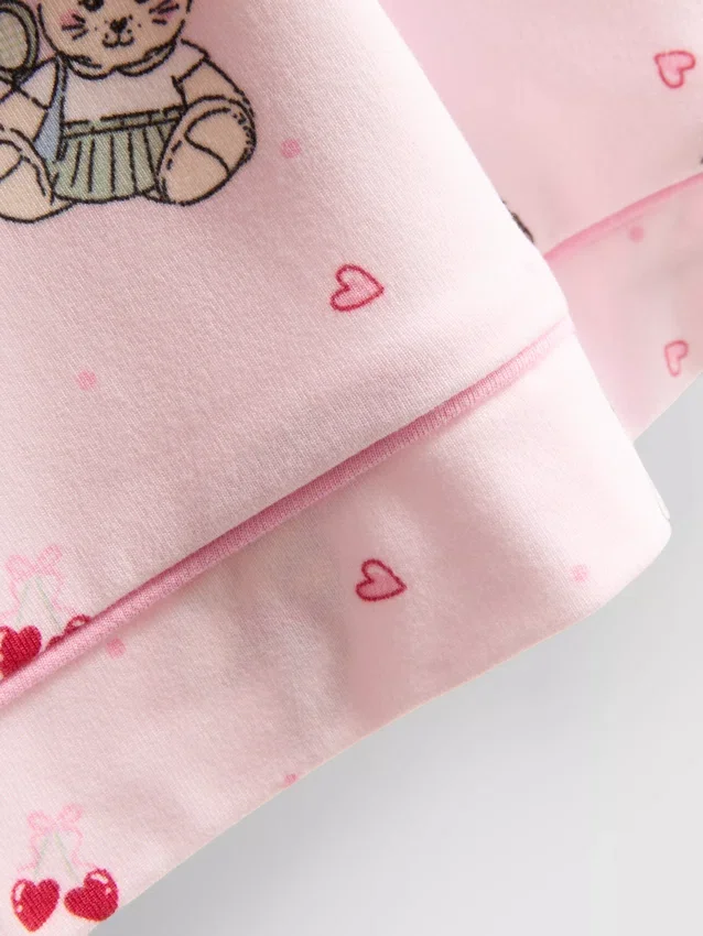 Pijamale scurte tip „boyfriend” cu imprimeu teddy Pijamale scurte tip „boyfriend” cu imprimeu teddy