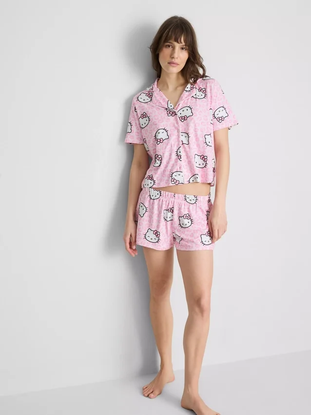 Pijamale scurte tip „boyfriend” Hello Kitty Pijamale scurte tip „boyfriend” Hello Kitty