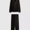 Pijamale tip „boyfriend” cu borduri contrastante Pijamale tip „boyfriend” cu borduri contrastante