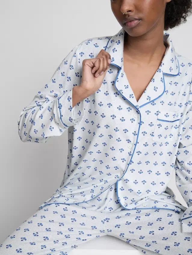Pijamale tip „boyfriend” cu imprimeu Pijamale tip „boyfriend” cu imprimeu