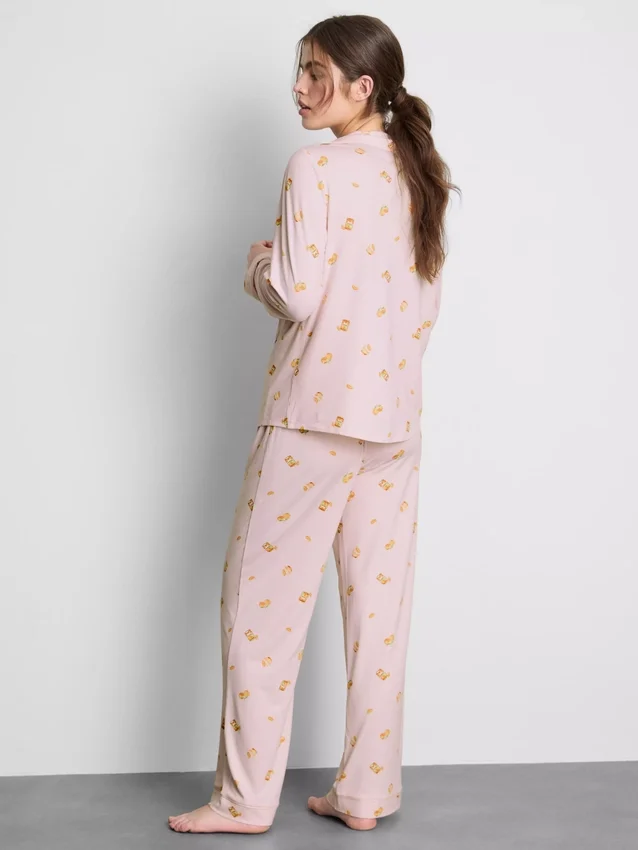 Pijamale tip „boyfriend” cu imprimeu Pijamale tip „boyfriend” cu imprimeu