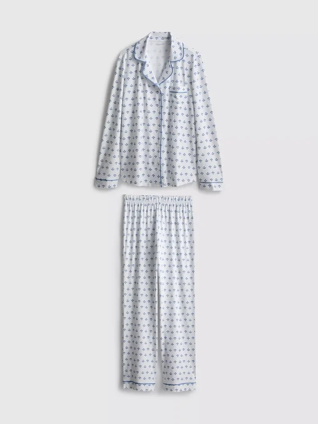 Pijamale tip „boyfriend” cu imprimeu Pijamale tip „boyfriend” cu imprimeu