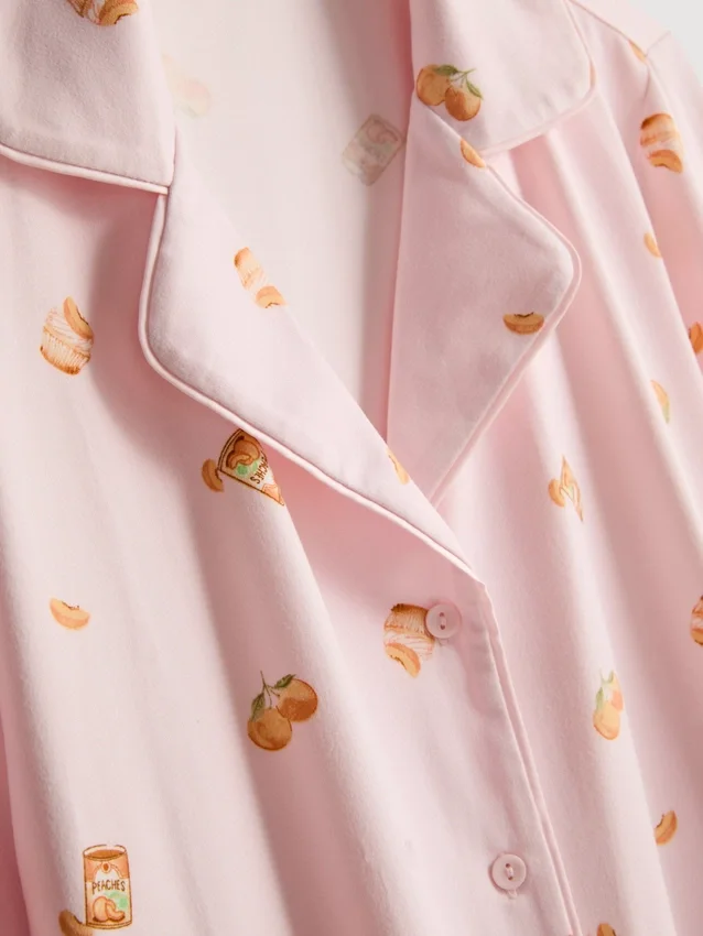 Pijamale tip „boyfriend” cu imprimeu Pijamale tip „boyfriend” cu imprimeu