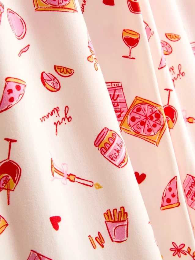 Pijamale tip „boyfriend” cu imprimeu Pijamale tip „boyfriend” cu imprimeu