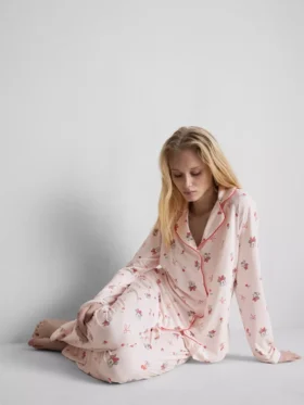 Pijamale tip „boyfriend” cu imprimeu Minnie Mouse de la Disney