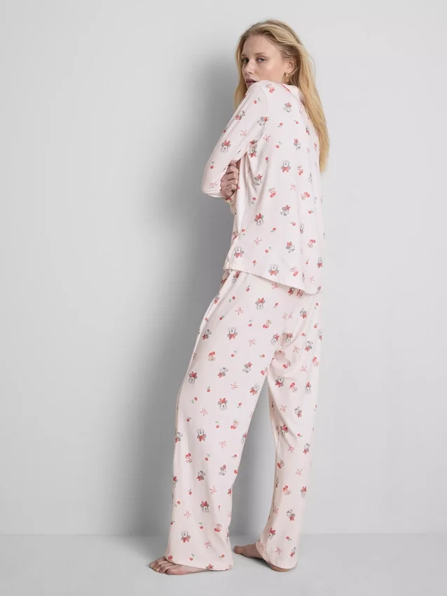 Pijamale tip „boyfriend” cu imprimeu Minnie Mouse de la Disney Pijamale tip „boyfriend” cu imprimeu Minnie Mouse de la Disney