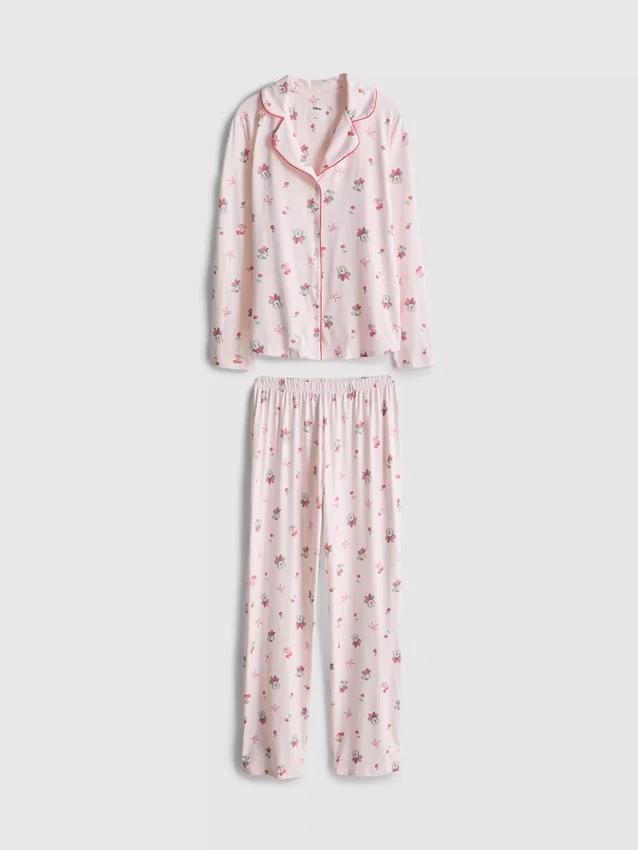 Pijamale tip „boyfriend” cu imprimeu Minnie Mouse de la Disney Pijamale tip „boyfriend” cu imprimeu Minnie Mouse de la Disney