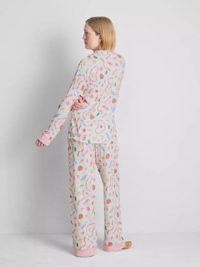 Pijamale tip „boyfriend” cu imprimeu „Sweet treat” Pijamale tip „boyfriend” cu imprimeu „Sweet treat”