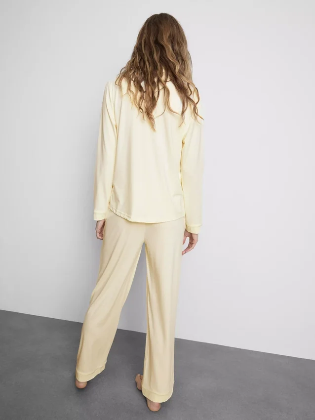 Pijamale tip „boyfriend” din tricot jersey Pijamale tip „boyfriend” din tricot jersey