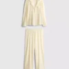 Pijamale tip „boyfriend” din tricot jersey Pijamale tip „boyfriend” din tricot jersey