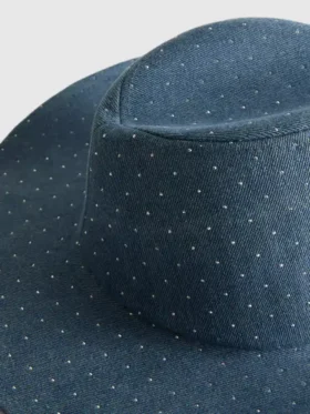 Pălărie de cowboy din denim cu ținte