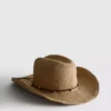 Pălărie de cowboy din paie cu bordură Pălărie de cowboy din paie cu bordură