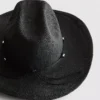 Pălărie de cowboy din paie cu bordură Pălărie de cowboy din paie cu bordură
