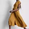 Rochie-cămașă midi cu mâneci scurte Rochie-cămașă midi cu mâneci scurte
