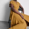 Rochie-cămașă midi cu mâneci scurte Rochie-cămașă midi cu mâneci scurte