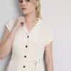 Rochie-cămașă midi cu mâneci scurte Rochie-cămașă midi cu mâneci scurte