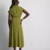 Rochie-cămașă midi cu mâneci scurte Rochie-cămașă midi cu mâneci scurte