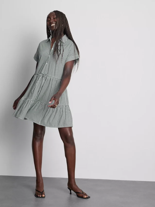 Rochie-cămașă mini cu guler Rochie-cămașă mini cu guler