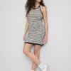 Rochie halter tricotată cu dungi Rochie halter tricotată cu dungi