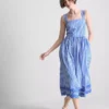 Rochie maxi cu dungi brodate Rochie maxi cu dungi brodate