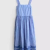 Rochie maxi cu dungi brodate Rochie maxi cu dungi brodate