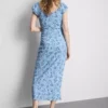 Rochie midi cu efect de șifonare, cu decolteu în formă de inimă Rochie midi cu efect de șifonare, cu decolteu în formă de inimă