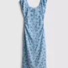 Rochie midi cu efect de șifonare, cu decolteu în formă de inimă Rochie midi cu efect de șifonare, cu decolteu în formă de inimă