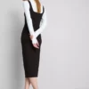 Rochie midi cu guler pătrat, ca o a doua piele Rochie midi cu guler pătrat, ca o a doua piele