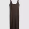 Rochie midi cu guler pătrat, ca o a doua piele Rochie midi cu guler pătrat, ca o a doua piele