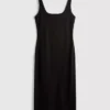 Rochie midi cu guler pătrat, ca o a doua piele Rochie midi cu guler pătrat, ca o a doua piele