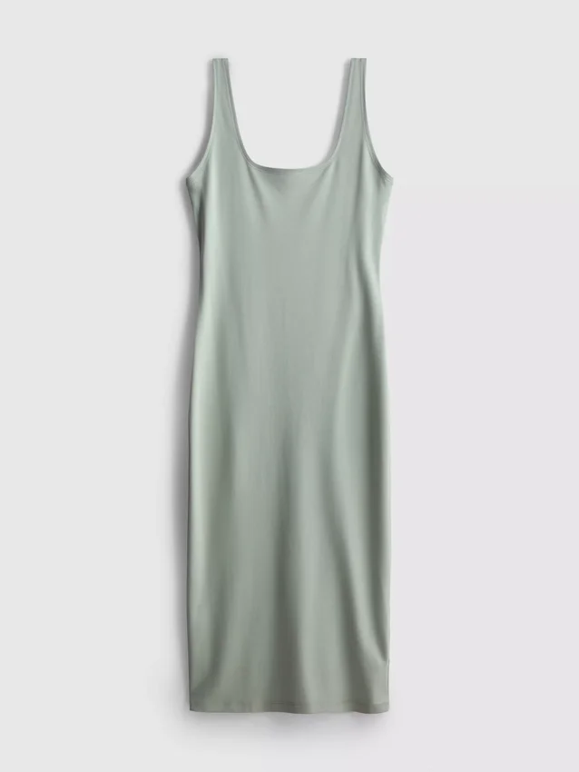 Rochie midi cu guler pătrat, ca o a doua piele Rochie midi cu guler pătrat, ca o a doua piele