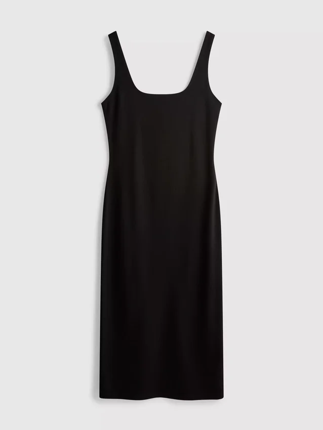 Rochie midi cu guler pătrat, ca o a doua piele Rochie midi cu guler pătrat, ca o a doua piele