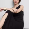 Rochie midi cu sutien încorporat, cu nervuri Rochie midi cu sutien încorporat, cu nervuri
