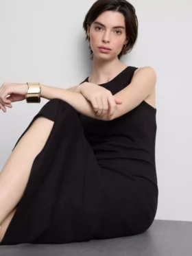 Rochie midi cu sutien încorporat, cu nervuri