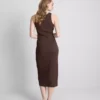 Rochie midi cu sutien încorporat, cu nervuri Rochie midi cu sutien încorporat, cu nervuri