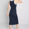 Rochie midi cu sutien încorporat, cu nervuri Rochie midi cu sutien încorporat, cu nervuri