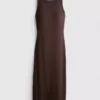 Rochie midi cu sutien încorporat, cu nervuri Rochie midi cu sutien încorporat, cu nervuri