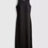 Rochie midi cu sutien încorporat, cu nervuri Rochie midi cu sutien încorporat, cu nervuri