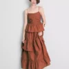 Rochie midi cu volane în straturi Rochie midi cu volane în straturi