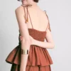 Rochie midi cu volane în straturi Rochie midi cu volane în straturi