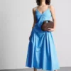 Rochie midi din bumbac cu bretele tip corset Rochie midi din bumbac cu bretele tip corset