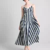 Rochie midi din bumbac cu bretele tip corset