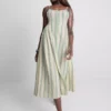 Rochie midi din bumbac cu nasturi Rochie midi din bumbac cu nasturi