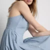 Rochie midi din bumbac cu nasturi Rochie midi din bumbac cu nasturi