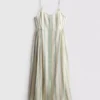 Rochie midi din bumbac cu nasturi Rochie midi din bumbac cu nasturi