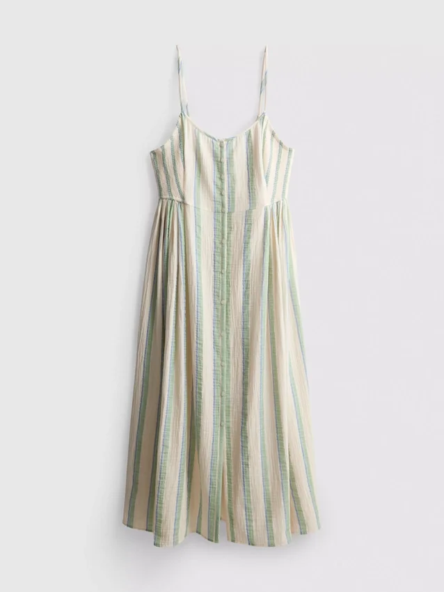 Rochie midi din bumbac cu nasturi Rochie midi din bumbac cu nasturi