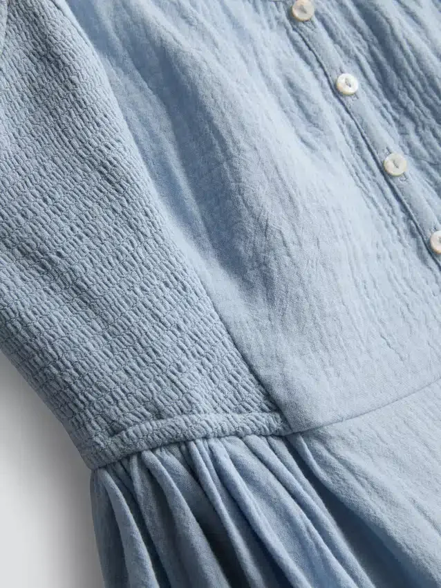 Rochie midi din bumbac cu nasturi Rochie midi din bumbac cu nasturi