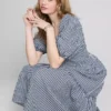 Rochie midi din bumbac seersucker, cu croi larg Rochie midi din bumbac seersucker, cu croi larg