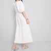Rochie midi din bumbac seersucker, cu croi larg